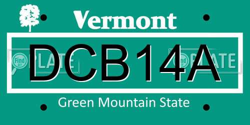 DCB14A Vermont License Plate