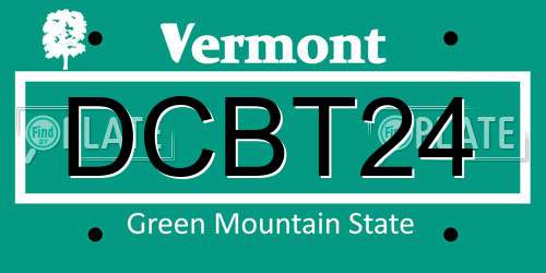 DCBT24 Vermont License Plate