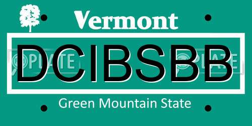 DCIBSBB Vermont License Plate