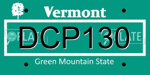 DCP130 Vermont License Plate