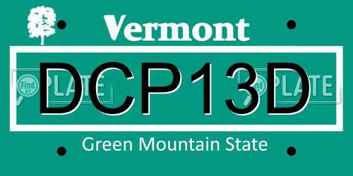 DCP13D Vermont License Plate