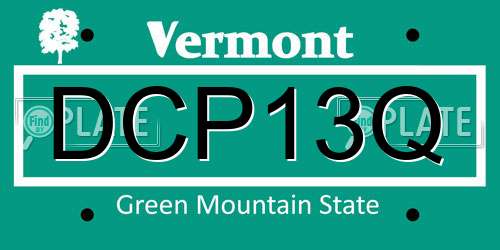 DCP13Q Vermont License Plate