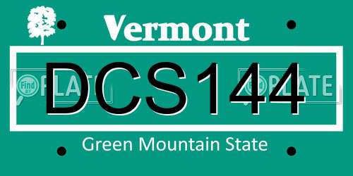 DCS144 Vermont License Plate