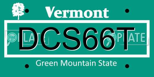 DCS66T Vermont License Plate