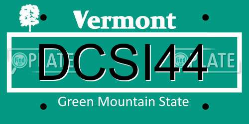 DCSI44 Vermont License Plate