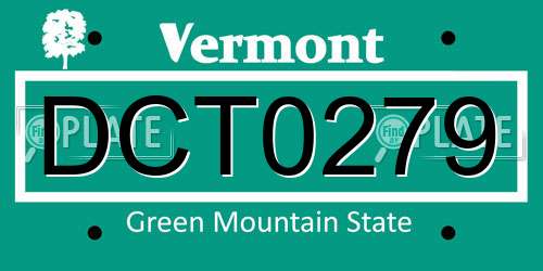 DCT0279 Vermont License Plate