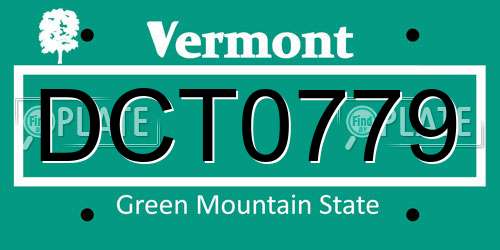 DCT0779 Vermont License Plate