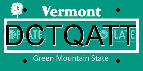 DCTQATT Vermont License Plate