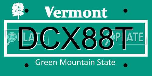 DCX88T Vermont License Plate