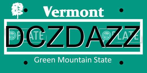 DCZDAZZ Vermont License Plate
