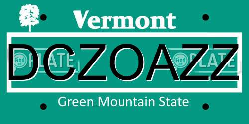 DCZOAZZ Vermont License Plate