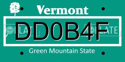 DD0B4F Vermont License Plate