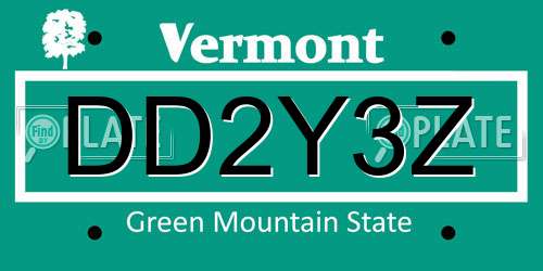 DD2Y3Z Vermont License Plate