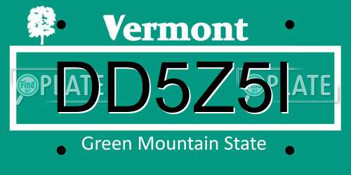 DD5Z5I Vermont License Plate