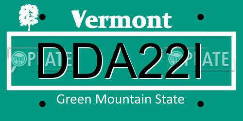 DDA22I Vermont License Plate
