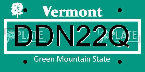 DDN22Q Vermont License Plate