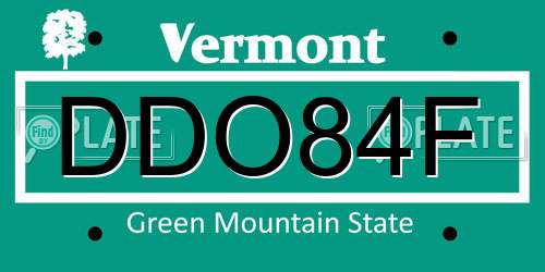DDO84F Vermont License Plate