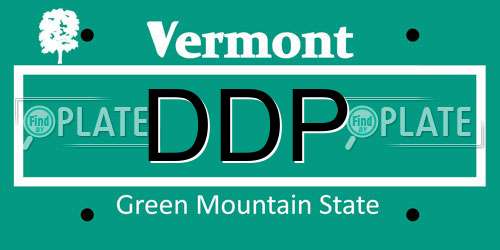 DDP Vermont License Plate