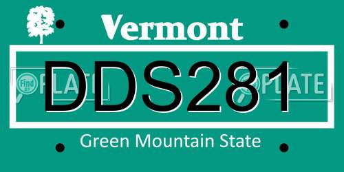 DDS281 Vermont License Plate