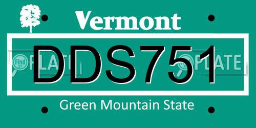 DDS751 Vermont License Plate
