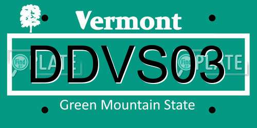 DDVS03 Vermont License Plate
