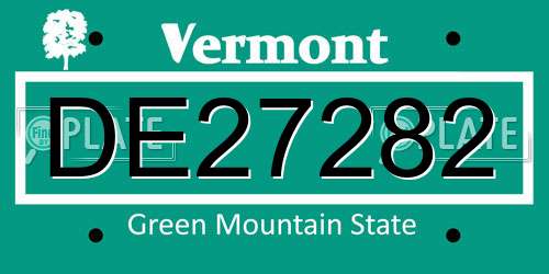 DE27282 Vermont License Plate