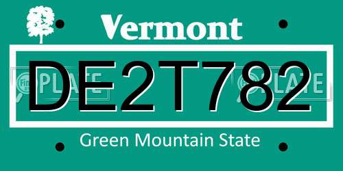 DE2T782 Vermont License Plate