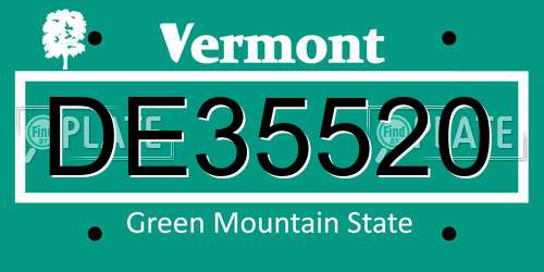 DE35520 Vermont License Plate