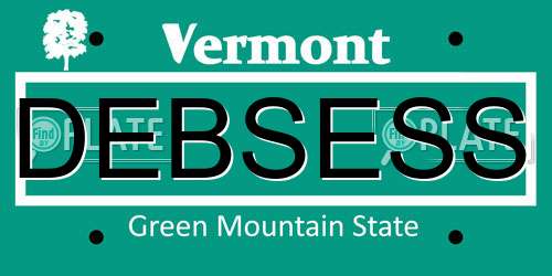 DEBSESS Vermont License Plate