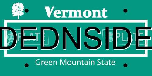 DEDNSIDE Vermont License Plate