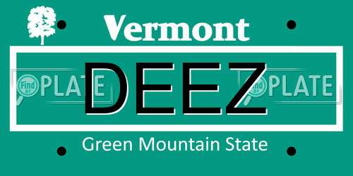 DEEZ Vermont License Plate