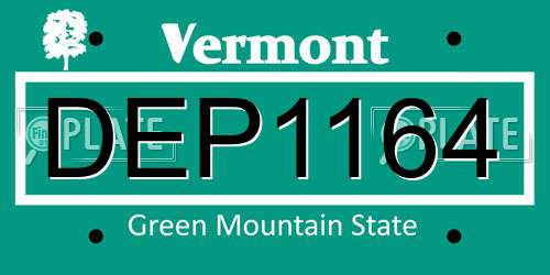 DEP1164 Vermont License Plate