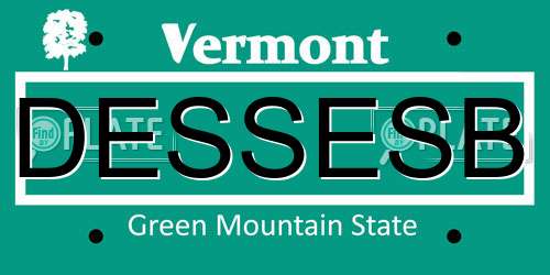 DESSESB Vermont License Plate
