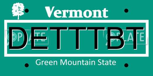 DETTTBT Vermont License Plate