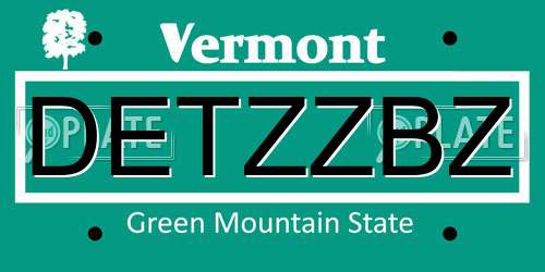 DETZZBZ Vermont License Plate