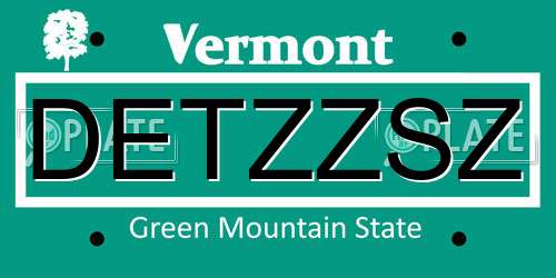 DETZZSZ Vermont License Plate