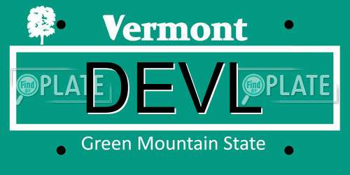 DEVL Vermont License Plate