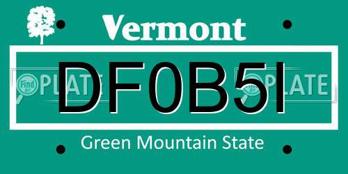 DF0B5I Vermont License Plate