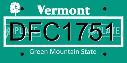 DFC1751 Vermont License Plate