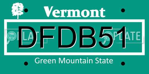 DFDB51 Vermont License Plate