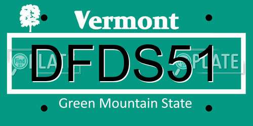DFDS51 Vermont License Plate
