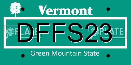 DFFS23 Vermont License Plate