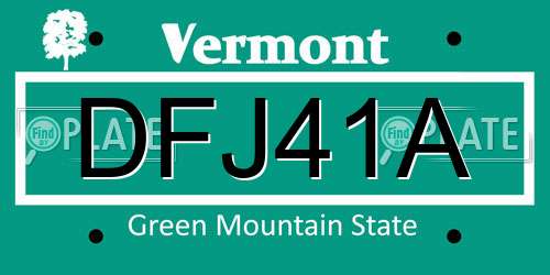DFJ41A Vermont License Plate