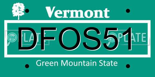 DFOS51 Vermont License Plate