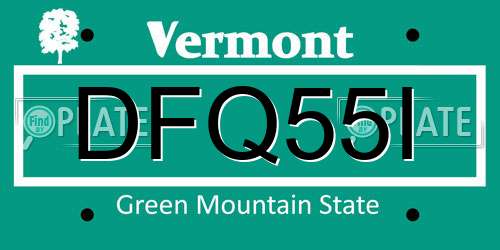 DFQ55I Vermont License Plate