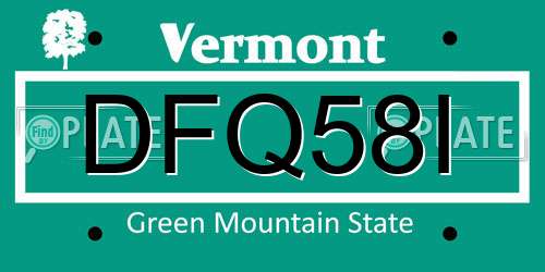 DFQ58I Vermont License Plate