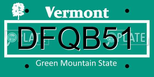 DFQB51 Vermont License Plate