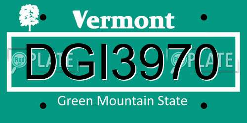 DGI3970 Vermont License Plate