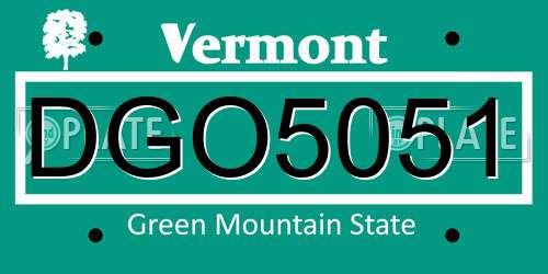 DGO5051 Vermont License Plate