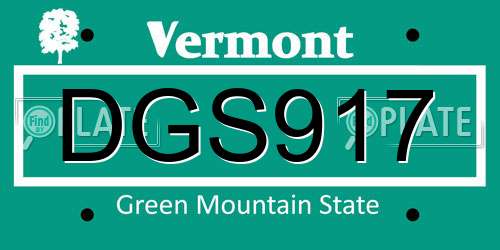 DGS917 Vermont License Plate